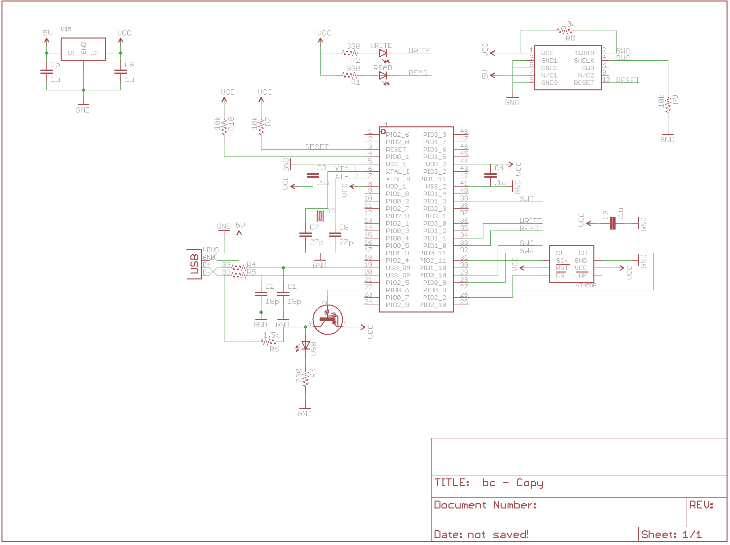 USB Business Card Schematic